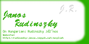 janos rudinszky business card